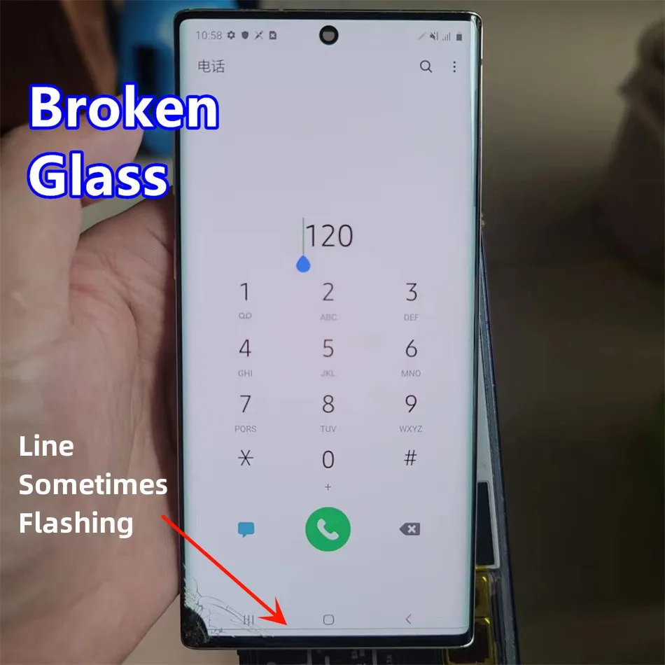 Repair Edge Screen Separete Glass Practice LCD For Samsung Galaxy Note 10 N9700 N970F N970U Broken Glass Touch OK DOT LINE