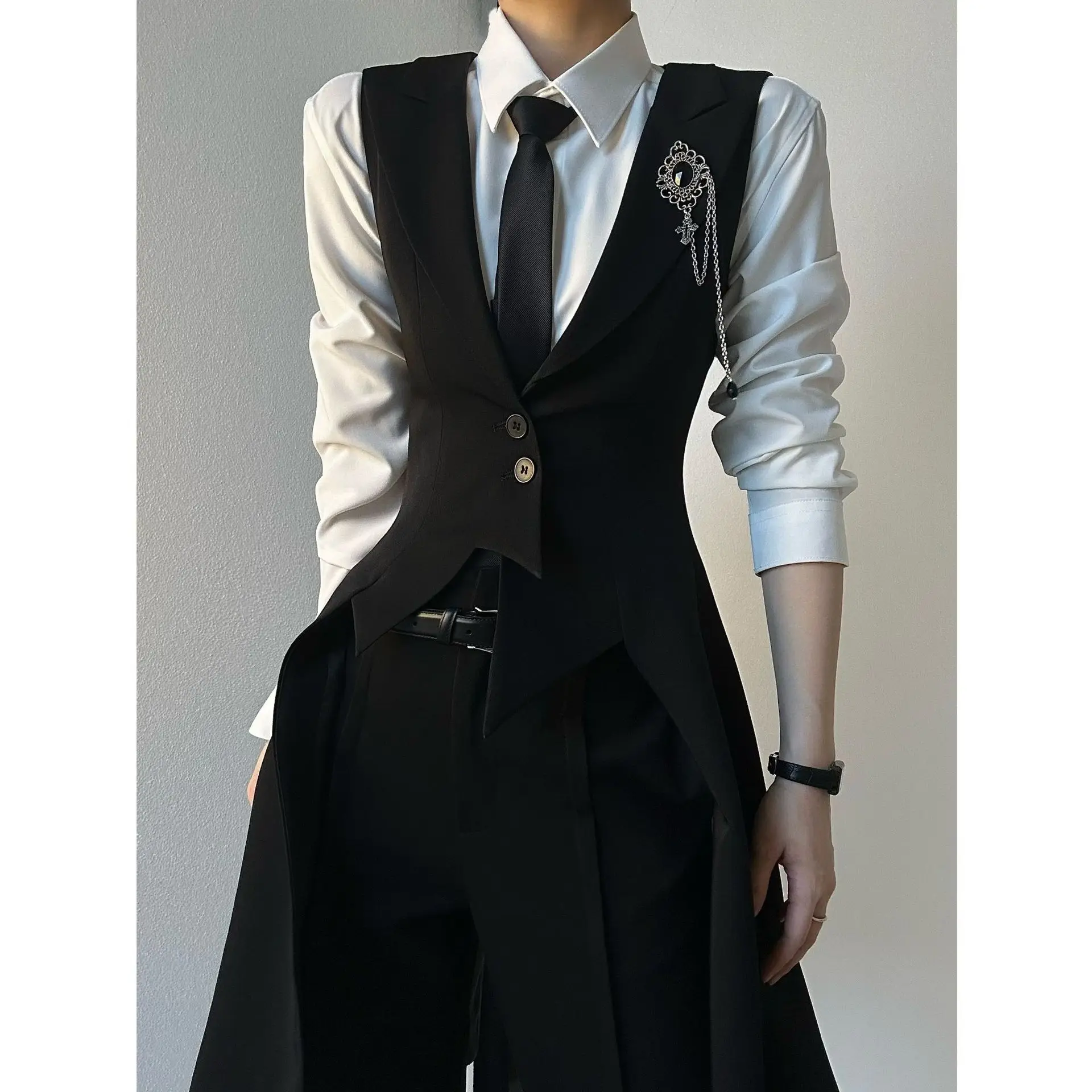 Vests Waistcoats Thin Womens Army Spring Cashmere Laces Patchwork Waistcoat Minimalism Gentle Urban Pure Simple Softy Sleeveless