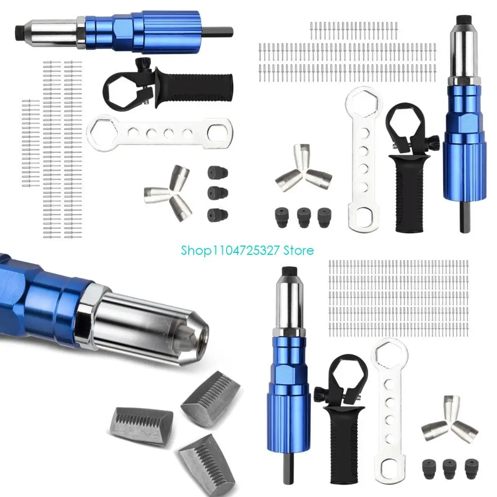 D8KF Adattatore pistole a rivetto elettrico compatto per trapano con design in lega leggera e gambo esadecimale per del