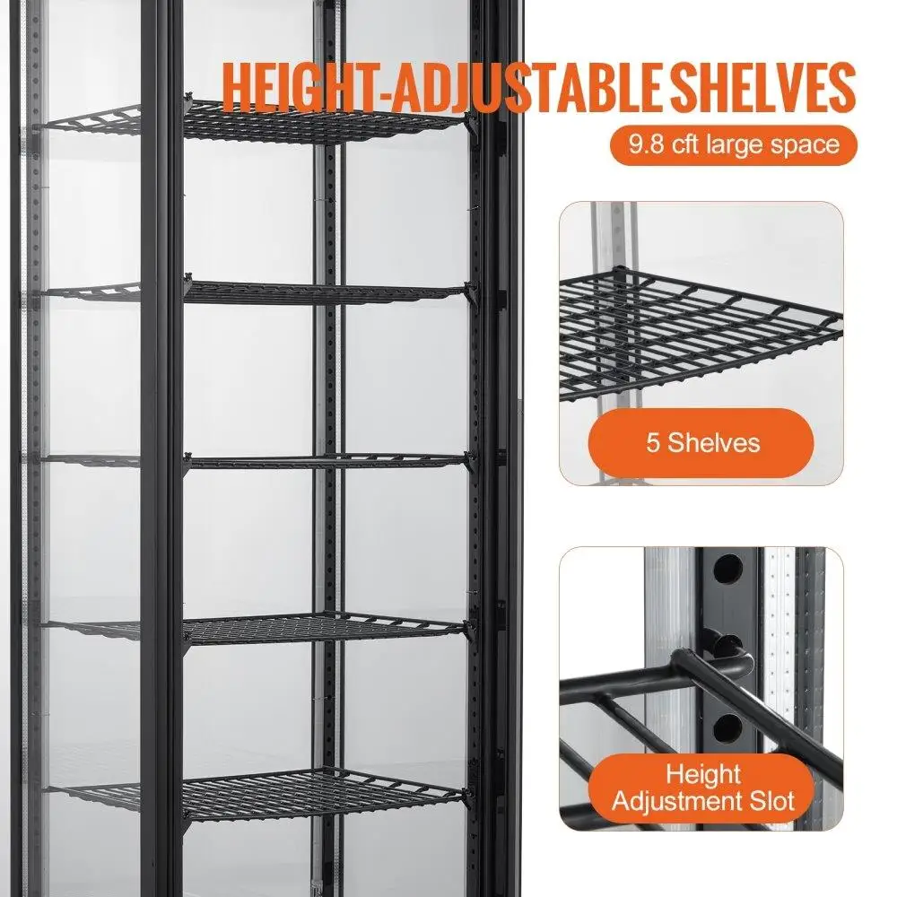 علبة عرض المخابز المبردة 9.8 قدم مكعب 5 طبقات عرض الثلاجة للمعجنات والحلويات