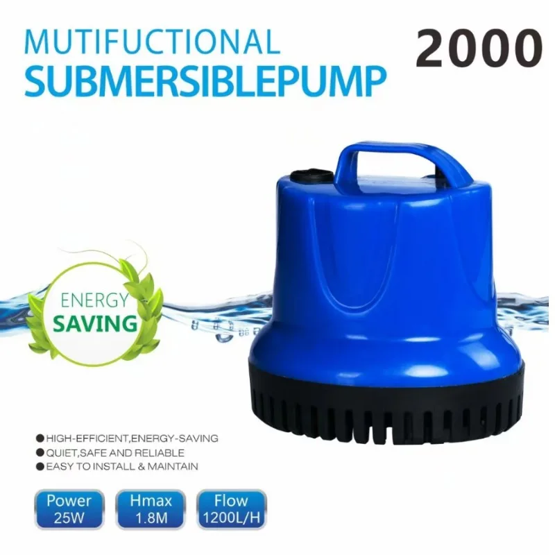 Submersible Water Pump with Suction Cups, Aquarium Pump, Fish Tank Fountain, Ultra-Quiet Filter, 25 W, 40 W 60 W 100W EU US Plug