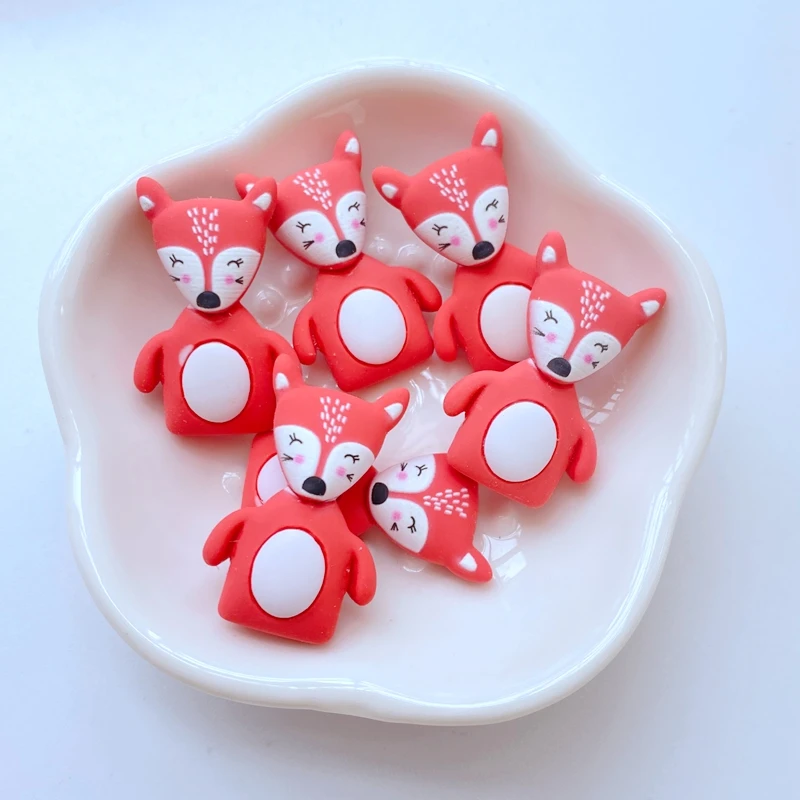 10pcs New Cute 15-30mm Resin Mini Animal Flat Back Cabochon Scrapbook Kawaii DIY Embellishments Accessories