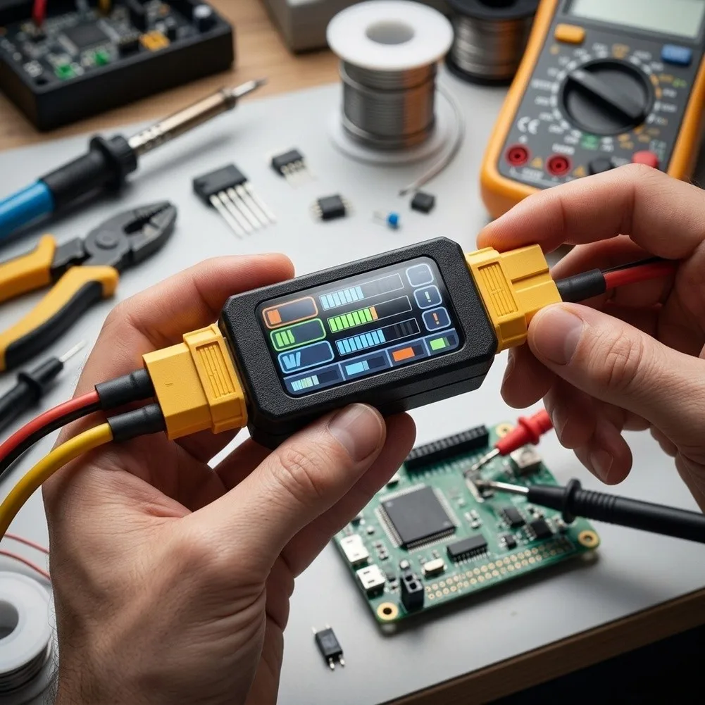 DC Power Meter Bidirectional Wattmeter 1m Ohm Shunt Resistor 80A Instantaneous Current 1.47 Inch Color Display