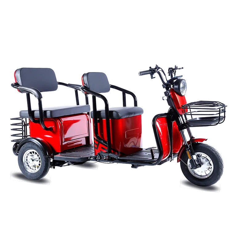 

High Quality 3 Wheels Adult Cargo Electric Bike 48v 20Ah Family Electric Tricycle With Front and Rear Baskets