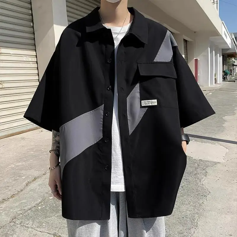 

Loose ort Sve irt plus Size 300 Pou Hong Kong Sle Design Summer Trendy Thin Outerwear Youth Cotton irt