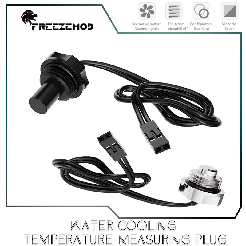 FREEZEMOD Watercooling Temperature Measuring Plug, 3950 Thermometer Sensor 10K Waterproof,Short Or Long,DT-CWD DT-CWC