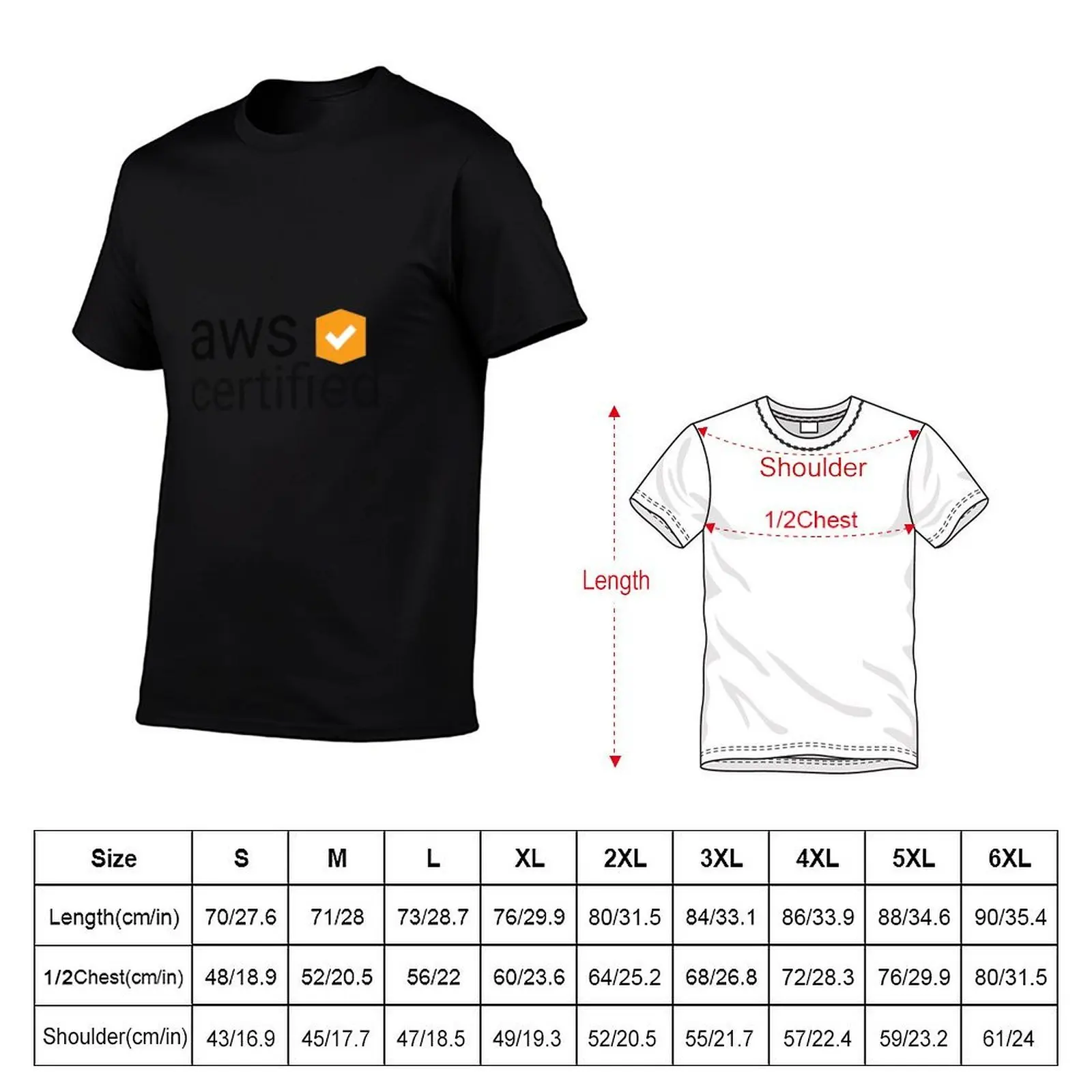 Aws certified - developers | software engineers T-Shirt plus sizes funny shirt cotton T-shirts for men cotton