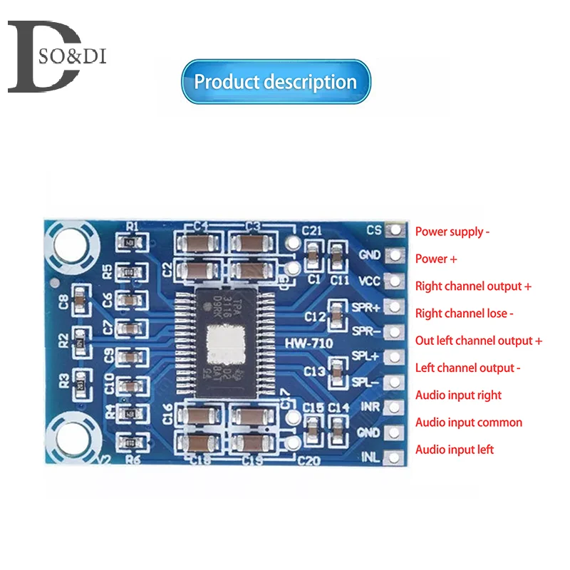 Placa amplificadora de potencia de Audio estéreo Digital, 1 piezas, alta calidad, TPA3116D2, XH-M562, 50W + 50W, 2,0 canales, cc 12-24V