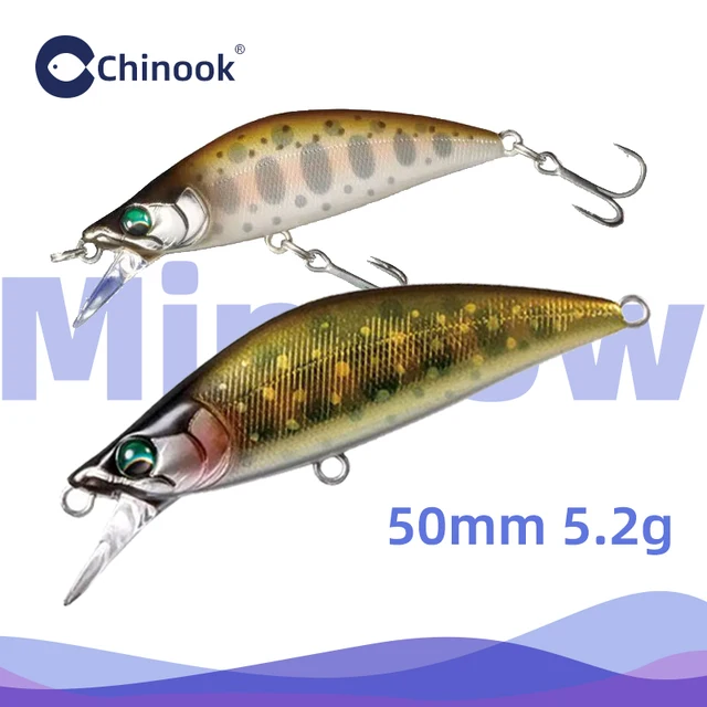Przynęta Chinook Sinking Minnowbait, mała przynęta typu trout minnow, 50mm 5.2g, przynęty do łowienia, swimbait, przynęta na szczupaka, okonia, przynęta typu lurebait.