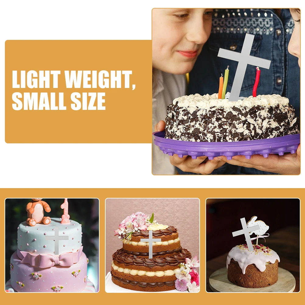 

20Pcs Cross Cake Toppers Decorative Cake Inserts for Holy Communion Anniversary Celebration Party Dessert Decor Photography