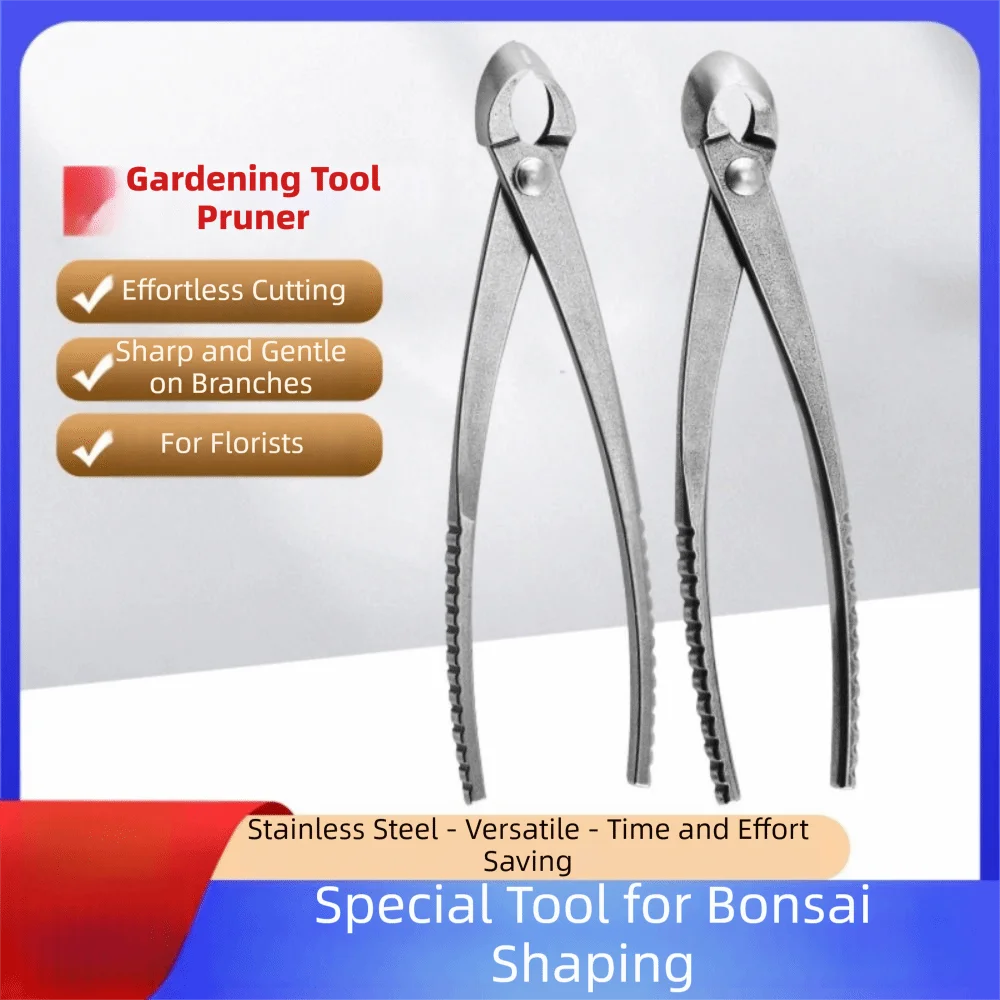 Hand Pruner Stainless Steel Bonsai Tools Anti-slip Portable Pruning Shears 21cm Multifunctional Ball Joint Shears Potted Plant