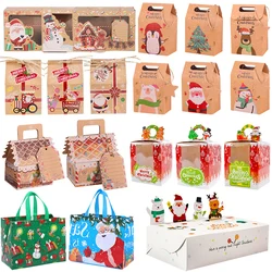 Frohe Weihnachten Geschenk beutel Weihnachts baum Plastik verpackungs tasche Schneeflocke Weihnachten Candy Box Neujahr 2025 Kinder begünstigt Tasche Noel Dekor