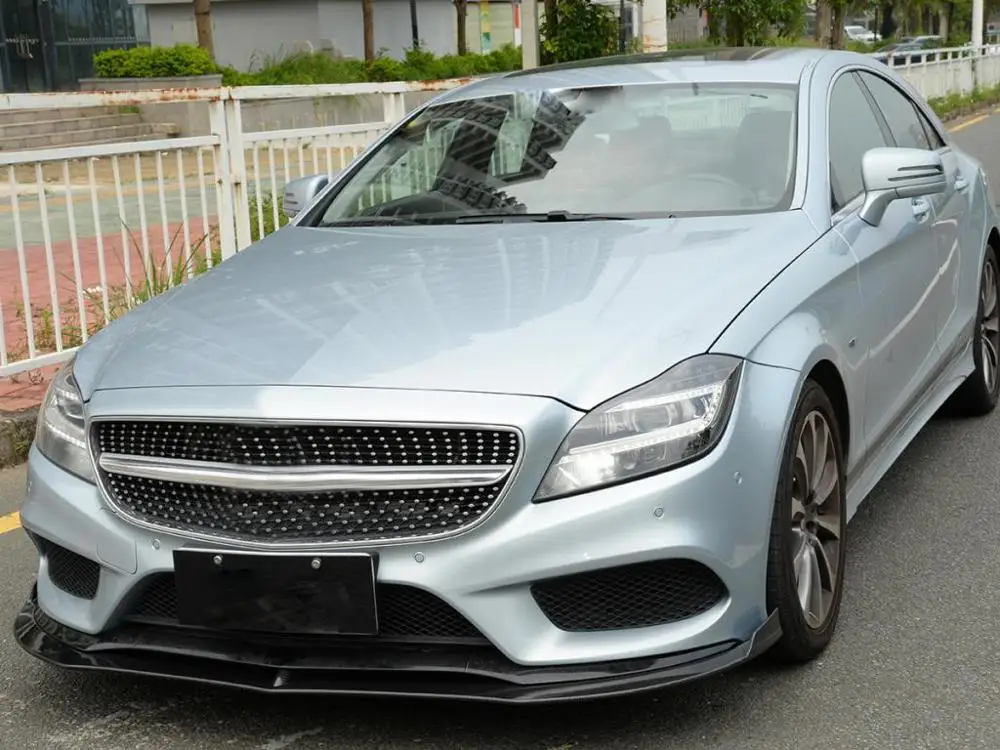 Product Customization W218 Carbon Fiber Front Bumper Chin Lip Splitter forMercedesBenz CLS Facelift 2015-16 CLS400 CLS550 CLS500