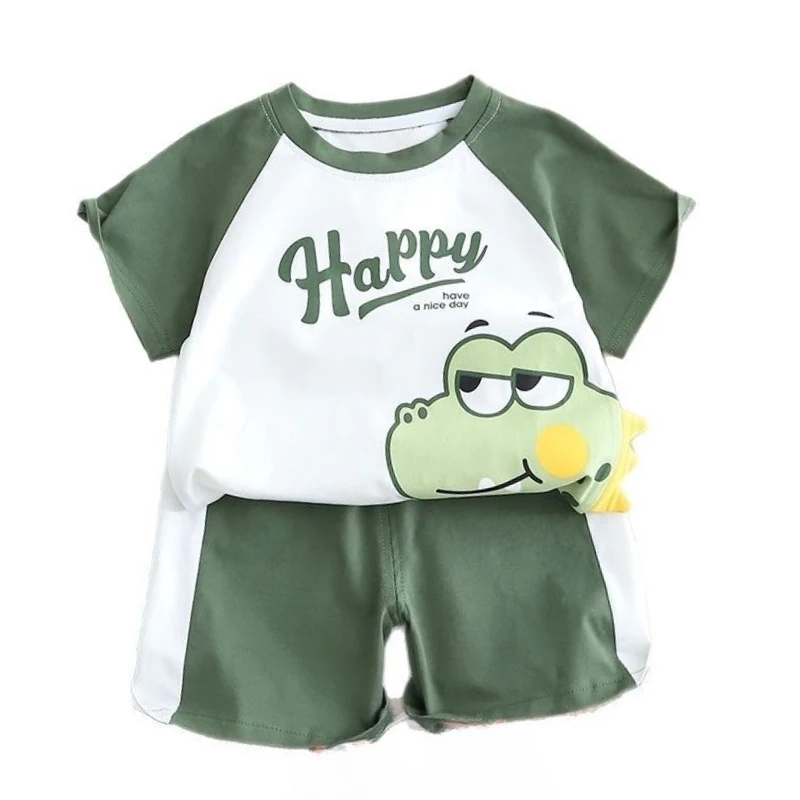 

New Summer Baby Boys Clothes Suit Children Cartoon T-Shirt Shorts 2Pcs/Sets Kids Clothing Set Infant Costume Toddler Tracksuits
