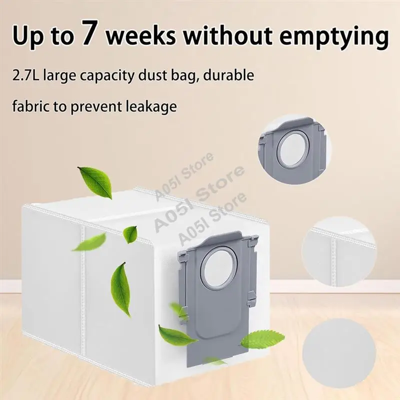 

Accessories Kit For Roborock Qrevo Curv/Qrevo Edge Robot Vacuum Main Side Brush HEPA Filter Mop Cloth Dust Bags-A05I
