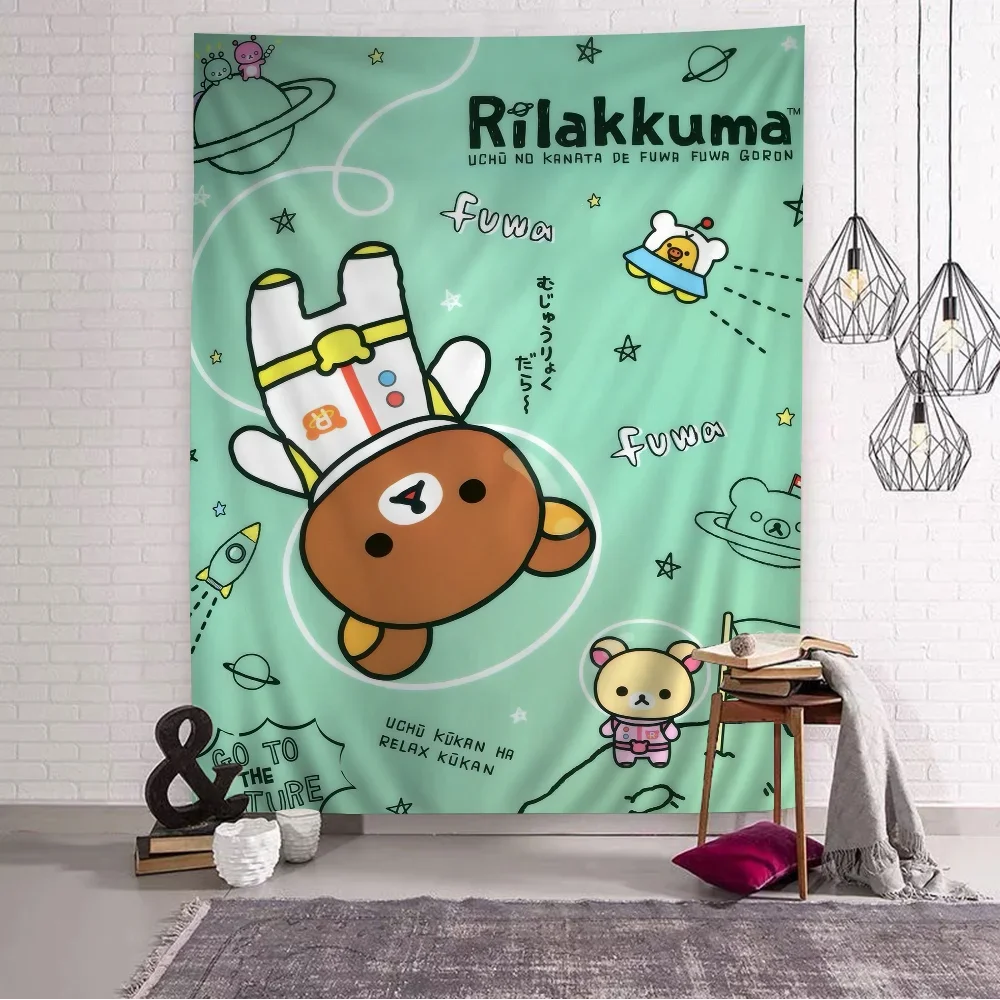 Cute Rilakkuma Bear Hippie Wall Hanging Tapestries Bohemian Wall Tapestries Mandala INS Home Decor