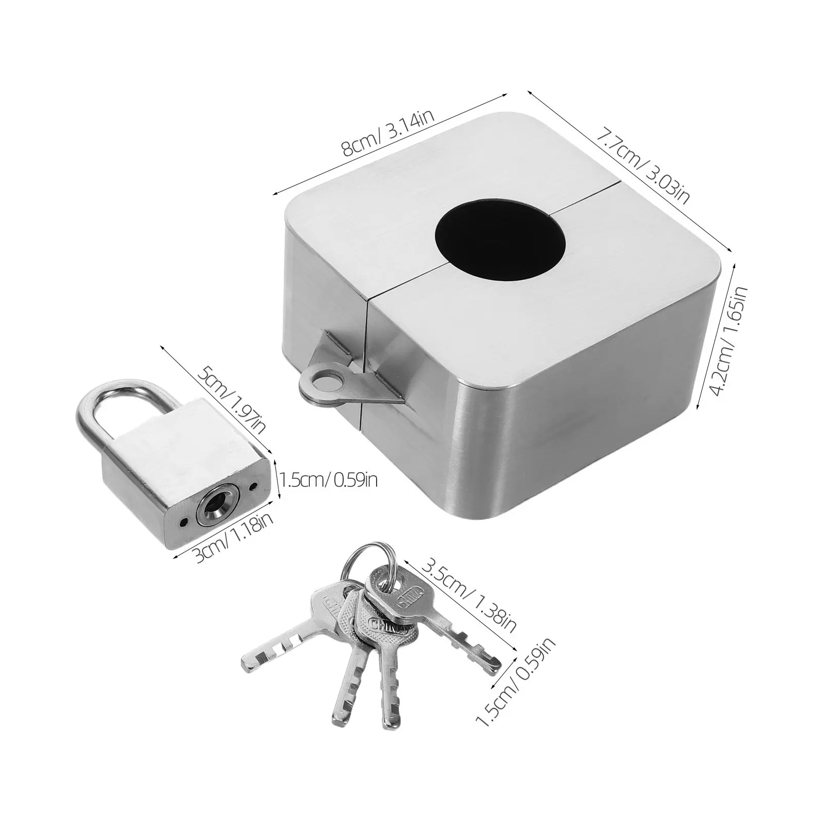 1Set Outdoor Lock Stainless Steel Water Spigot Lock System Locking Hose Bib Cover for Outside Faucet Heavy Duty Rust Proof