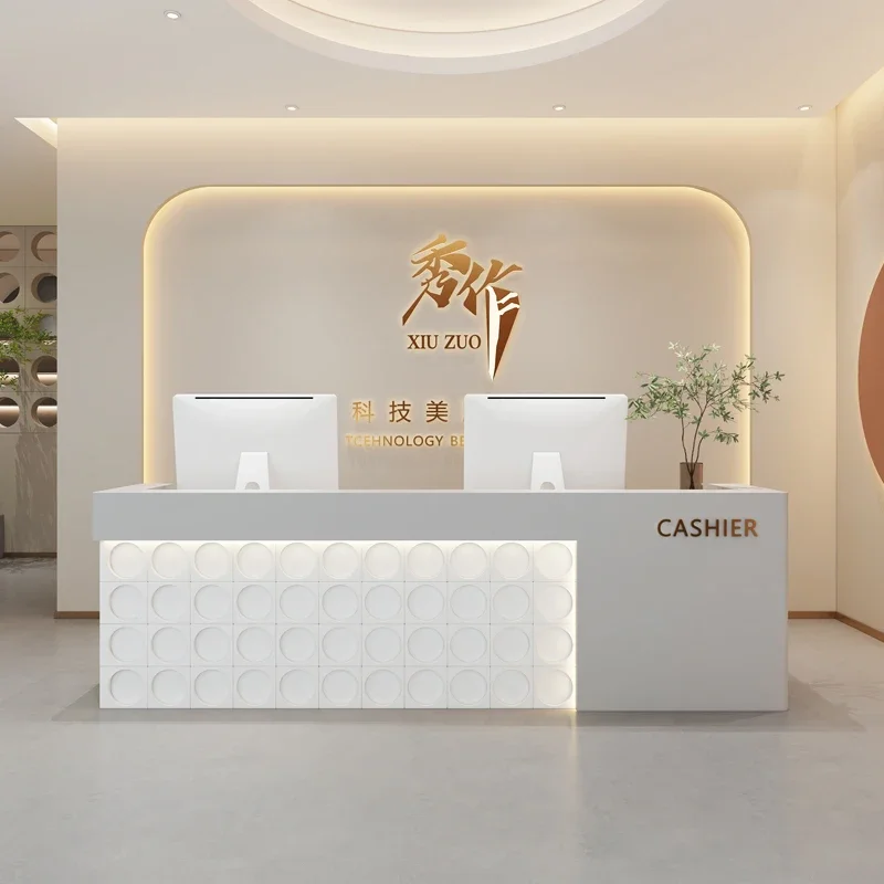 Professional Cash Counter Front Desk Reception Clothes Salon Beauty Furniture Reseption Office Minimalist Empfangstheke Luxury