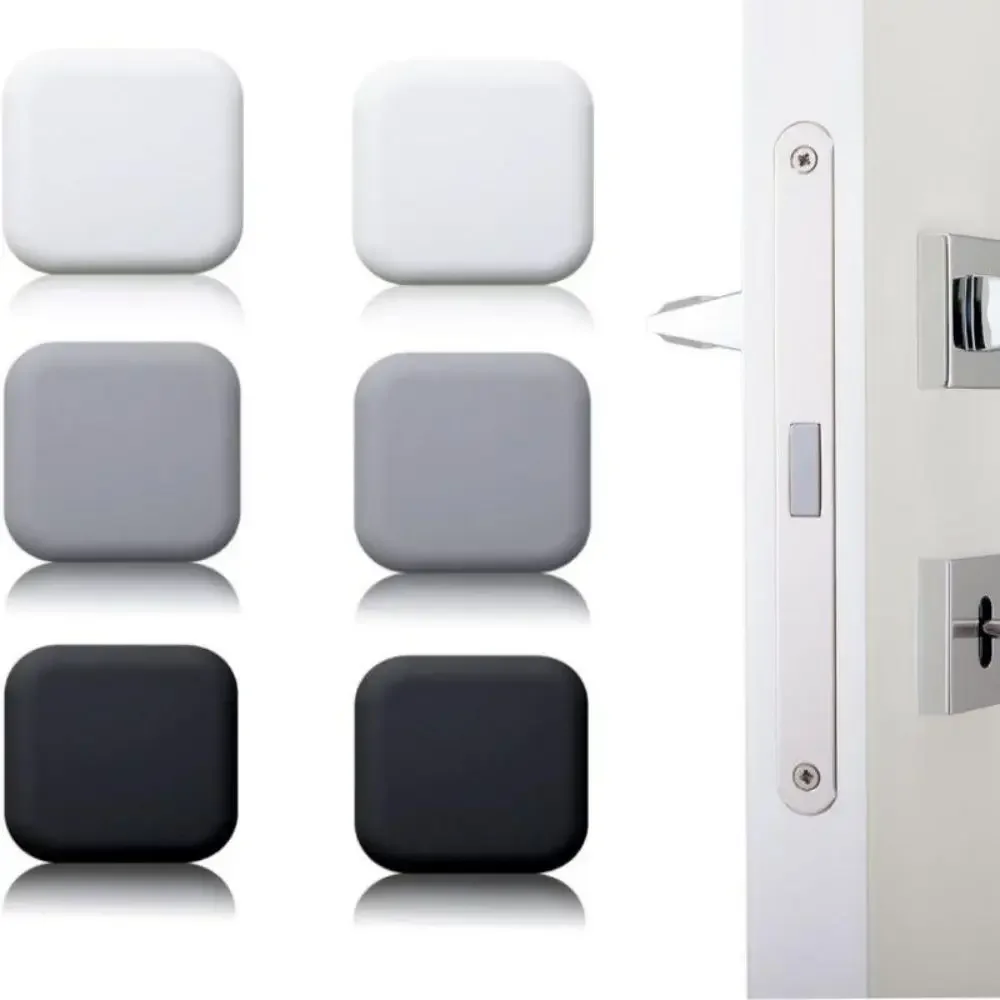 4 Pcs Door Stoppers Wall Protector Buffer Guard Doorknob Door Handle Bumper Self Adhesive Soft Rubber Crash Pad for Home