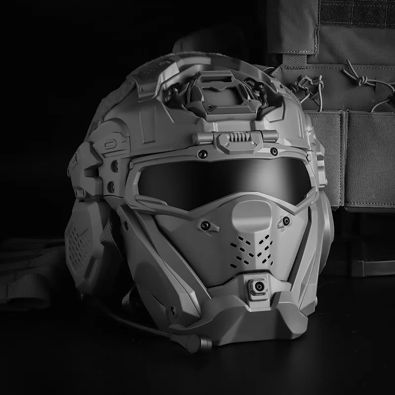 For Real CS Tactical Integrated Protective Equipment Video Dress Up Built-in Earphones W Assault Solid Color Helmet II