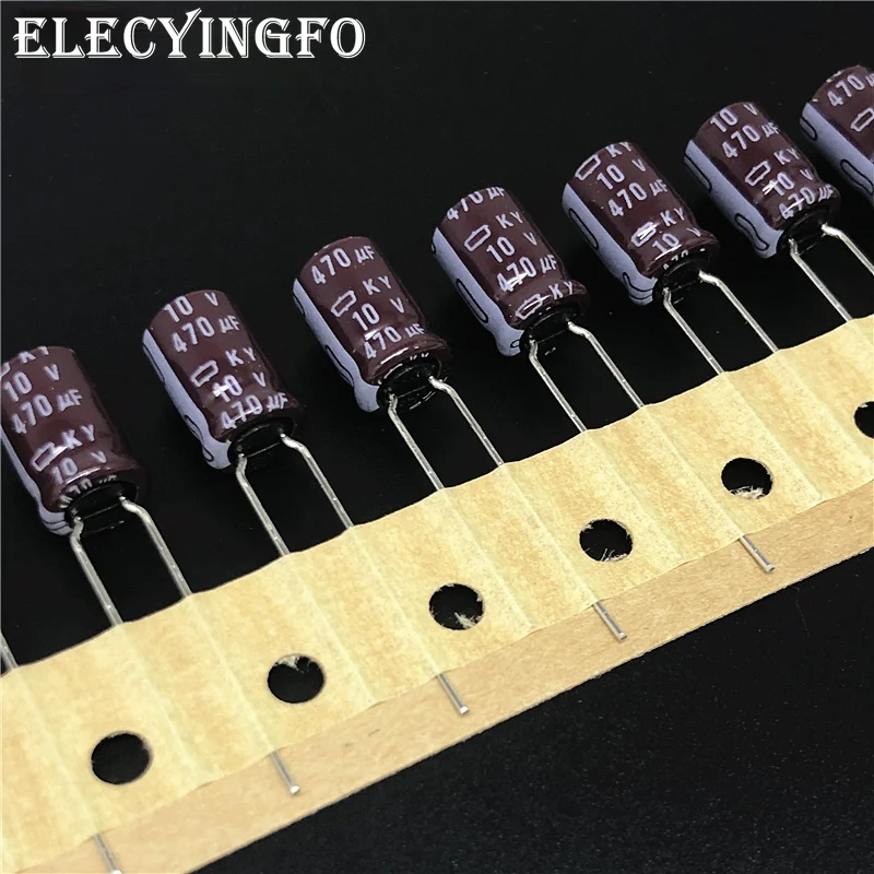 10pcs/Lot 470uF 10V470UF Japan NCC KY Series 8x11.5mm Low ESR Long Life 10V470uF Aluminum Electrolytic Capacitor