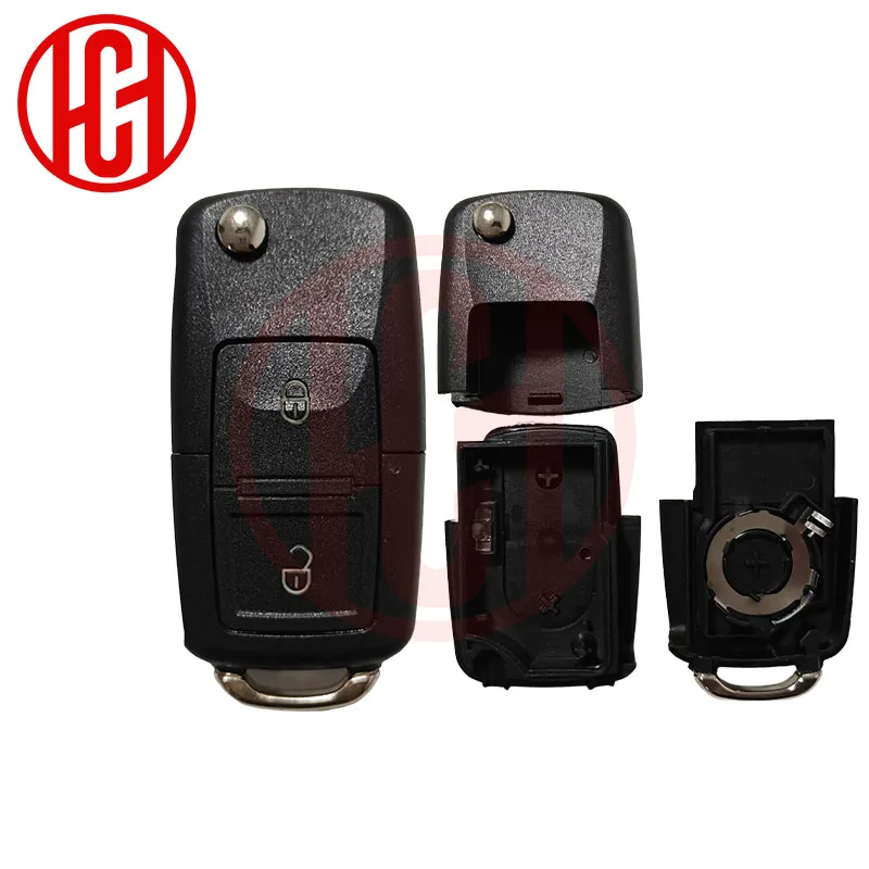 2/3-Tasten Modifizierter Upgrade-Klappschlüssel-Ersatz für VW B5 POLO GOLF Bora Touran Passat DIY Schlüssel-Fernbedienungsgehäuse ohne Logo