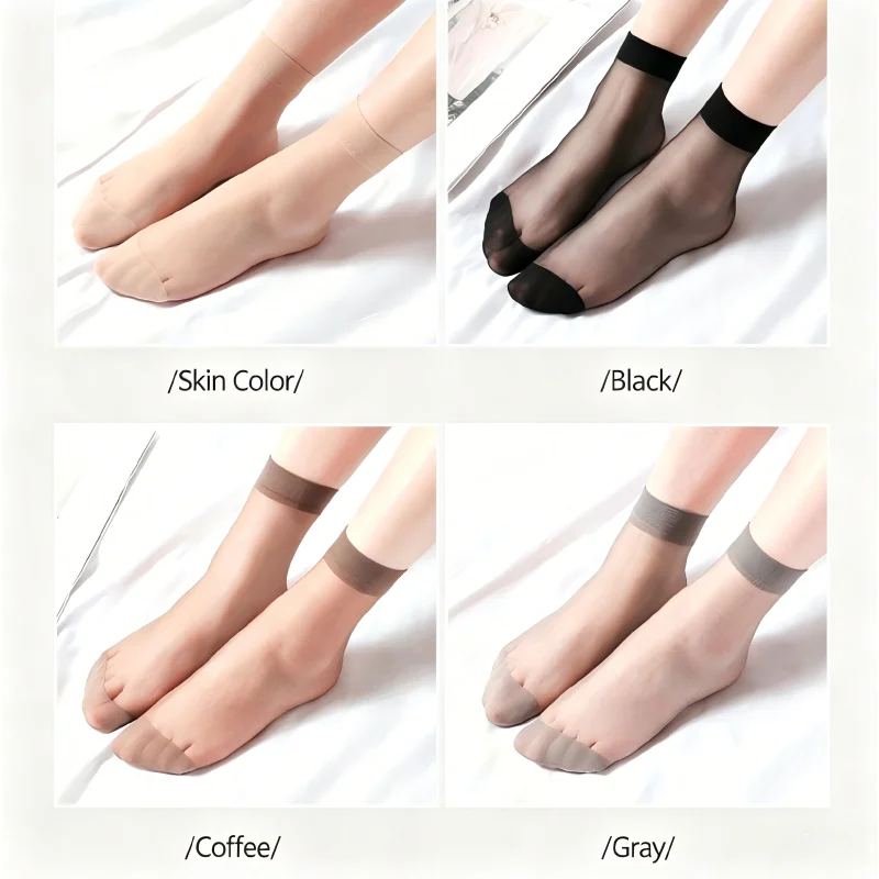 Short Stockings for Women in Spring and Summer Ultra-thin Transparent Flesh Colored Socks Skin Friendly  Anti Snagging Stockings