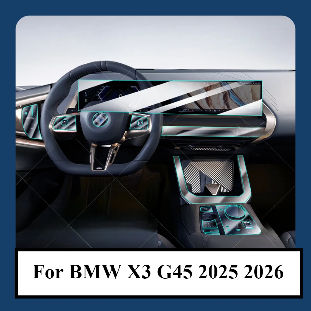 Acessórios para carro filme interior transparente tpu painel de engrenagens navegação gps console central proteção ppf para bmw x3 g45 2025 2026