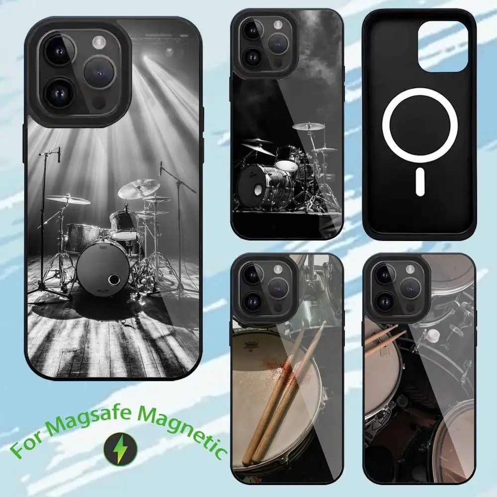 

D-Drum Set Music Phone Case For iPhone17,16,15,14,13,12,11,Plus,Pro,Max For Magsafe Wireless Charging case