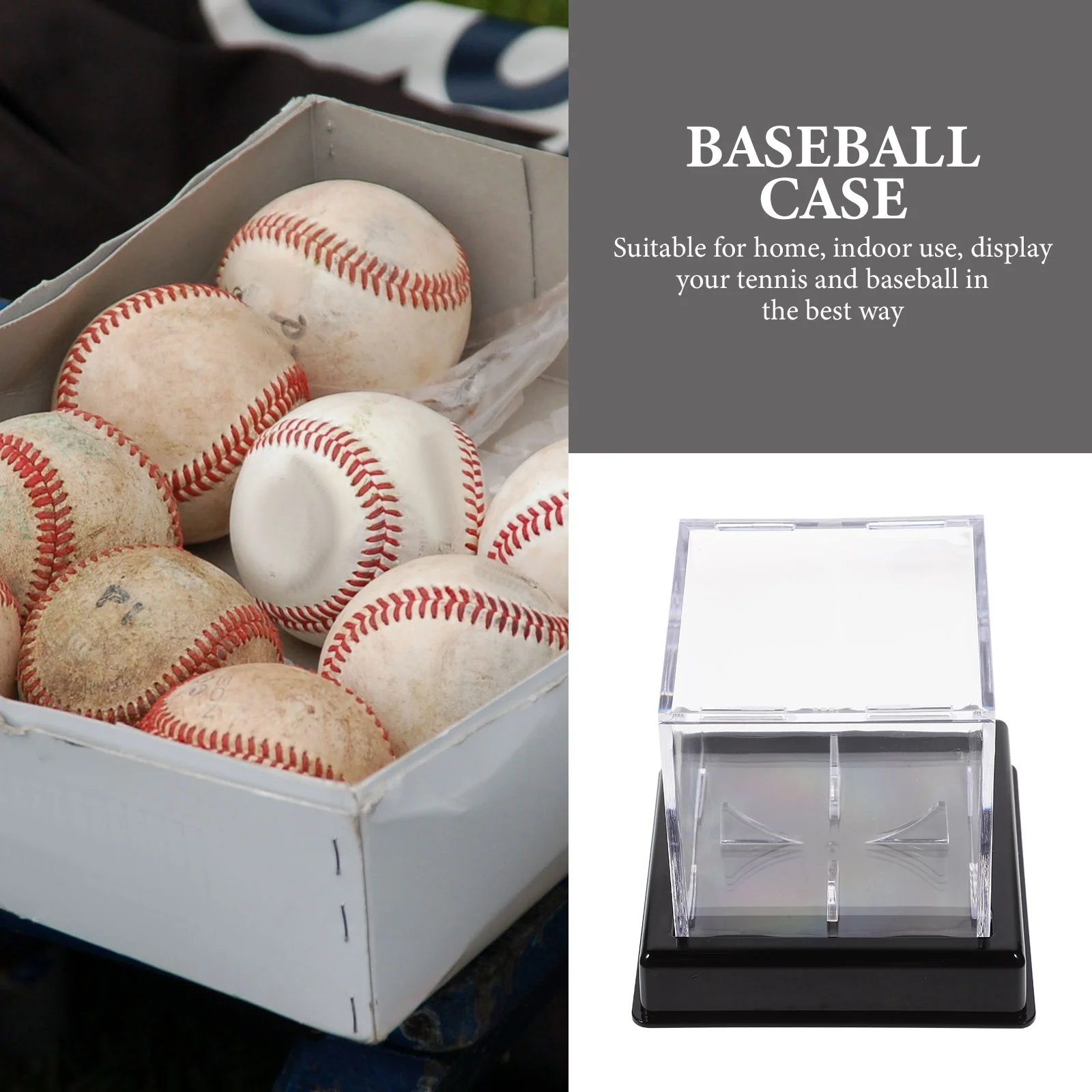 Baseball Storage Box Table Top Display Case Holders for Supply Desktop Bracket Cases Balls Small Acrylic Softball Decorative