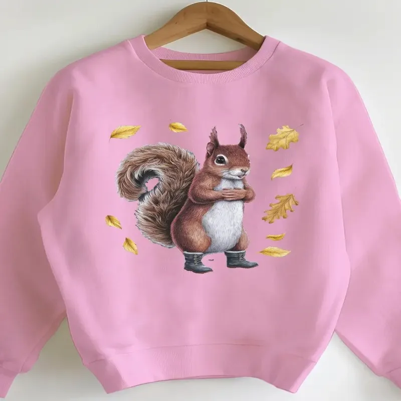 

Anthropomorphic Squirrel Standing Upright Women Sweatshirts Trendy Y2k Clothes Aesthetic Soft Breathable Cotton Long Sleeve