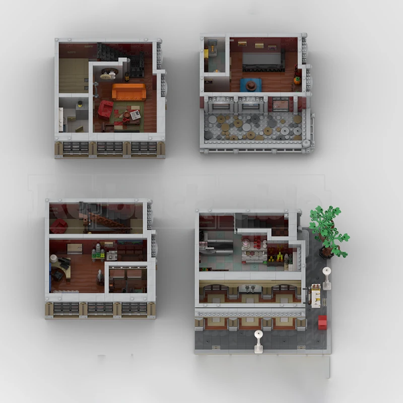 精巧な新製品MOCビルディングブロックモデル街角ビルモジュール式子供のおもちゃギフトDIY組み立てセット