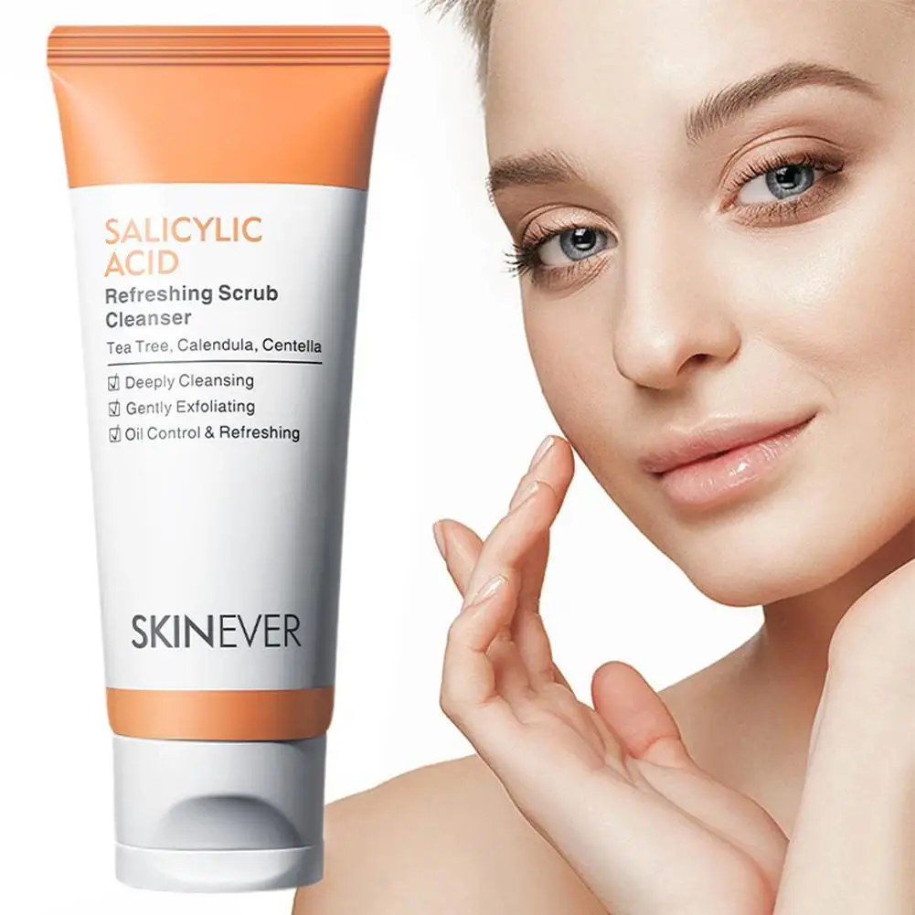 

1 шт., 75 мл, очищающее средство для лица с салициловой кислотой, лечение акне, увлажняющее масло, контроль ухода за кожей, пенка для умывания лица, очищающее средство для лица, уход за кожей