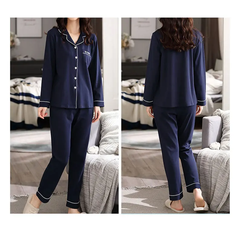 Women Soft Pajama Sets Long Sleeve knit Sleepwear Loungewear Button Up 2-Piece Pjs Lounge Sets