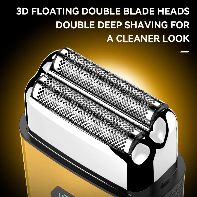 Kemei T123 Electric Shaver For Men Professional Waterproof Beard Trimmer USB Fast Charging Shaver Machine Digital Display Razor