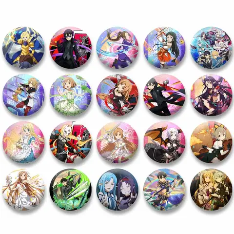 Anime Gioco Spada Arte Online Spilla smaltata Cartoon SAO ARS Asuna Kirito Spilla Borsa Cappello Camicia Gioielli Distintivo Ventole Regali souvenir