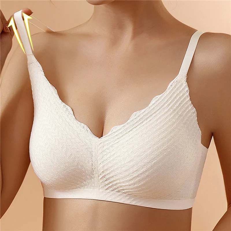 Women No Steel Ring Breathable Large Size Underwear 2024 New Sexy One-Piece Bra Gather Push Up Simple Lingerie Seamless Bralette