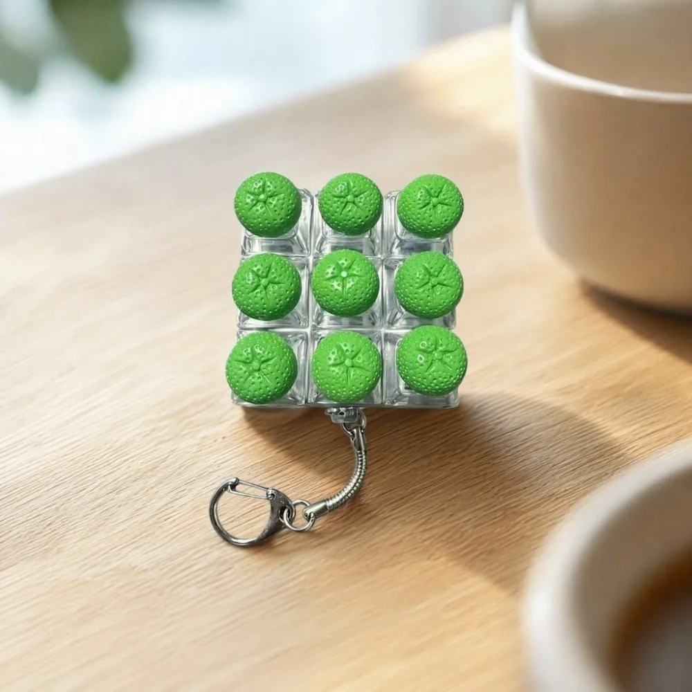 9-Key Fruit Decompression Button Transparent Dual-Tone Cute Glow Design Mini Keyboard Pendant Luminous Simulation Keyboard