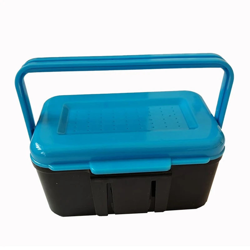 Multifunctional 2 Compartments Live Bait Box Red Worm Earthworm Lure Plastic Boxs Fly Bass Tilapia Carp Fishing Tackle