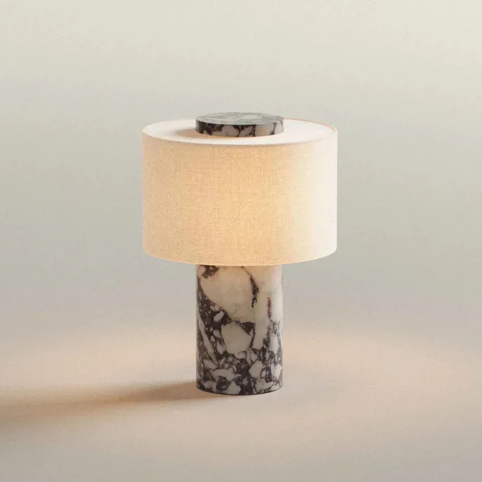 

Modern Marble Touch Table Lamp, Rechargeable Dimmable Night Light for Bedroom Living Room