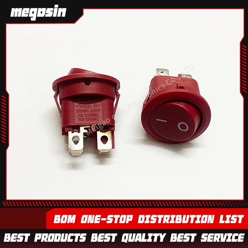 5PCS/LOT High-current 8A 250V circular boar-shaped switch 4-pin 2-position 20mm lift plate key switch PS8A