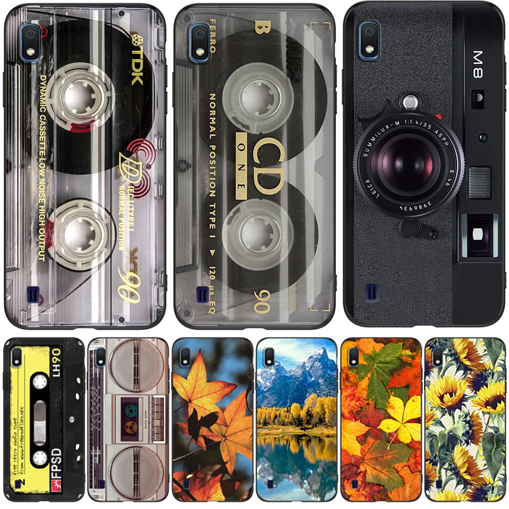 For Samsung A10 Case Phone Cover On Samsung Galaxy A10 GalaxyA10 A 10 SM-A105F A105 A105F black tpu case retro old tape cassette