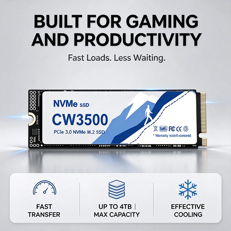 CW3500 M.2 SSD Hard Disk 1TB 2TB  NVMe M2 SSD 500GB PCIe 3.0 Internal Solid State Drive, For PC Desktop Laptop.