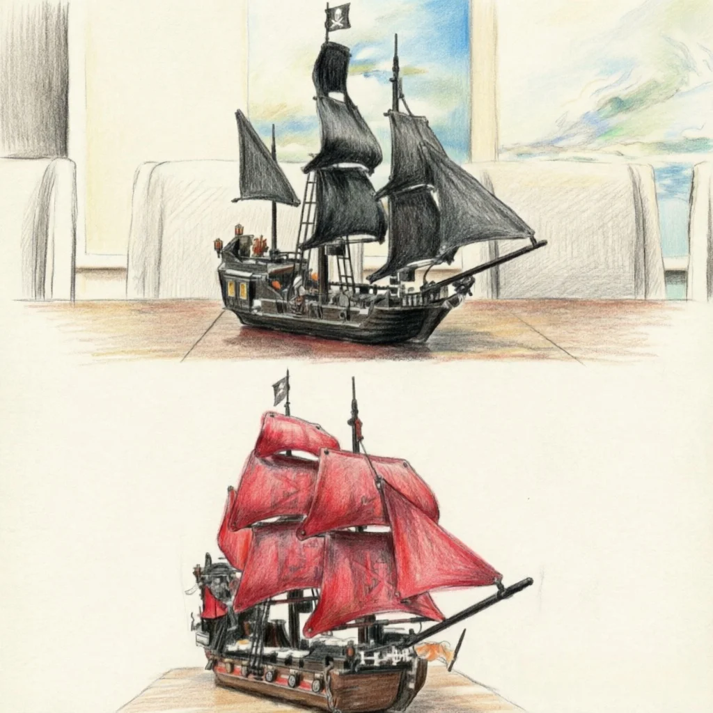 Pirates of the Caribbean Black Pearl Queen Anne's Revenge Ghost Ship Building Block Model 4184 4195 Set