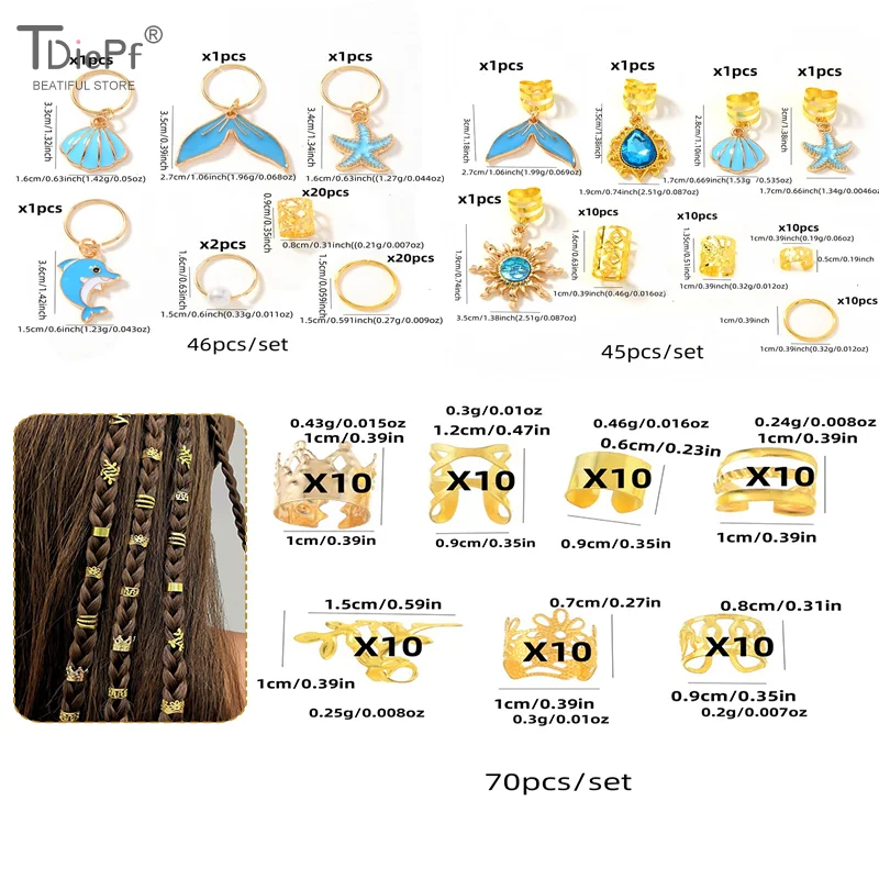 

1Set Starfish Conch Pendant Artificial Pearl Summer Y2K Dreadlock Hair Jewelry Accessories For Braids For Girls Music Festival