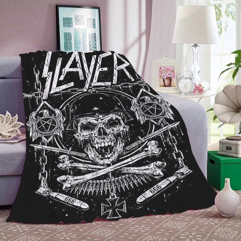 Sofa Blankets for Winter D-Slayer D-Heavy Metal Band Flannel Warm Bed Fleece Fluffy Soft Blankets Microfiber Bedding King Size