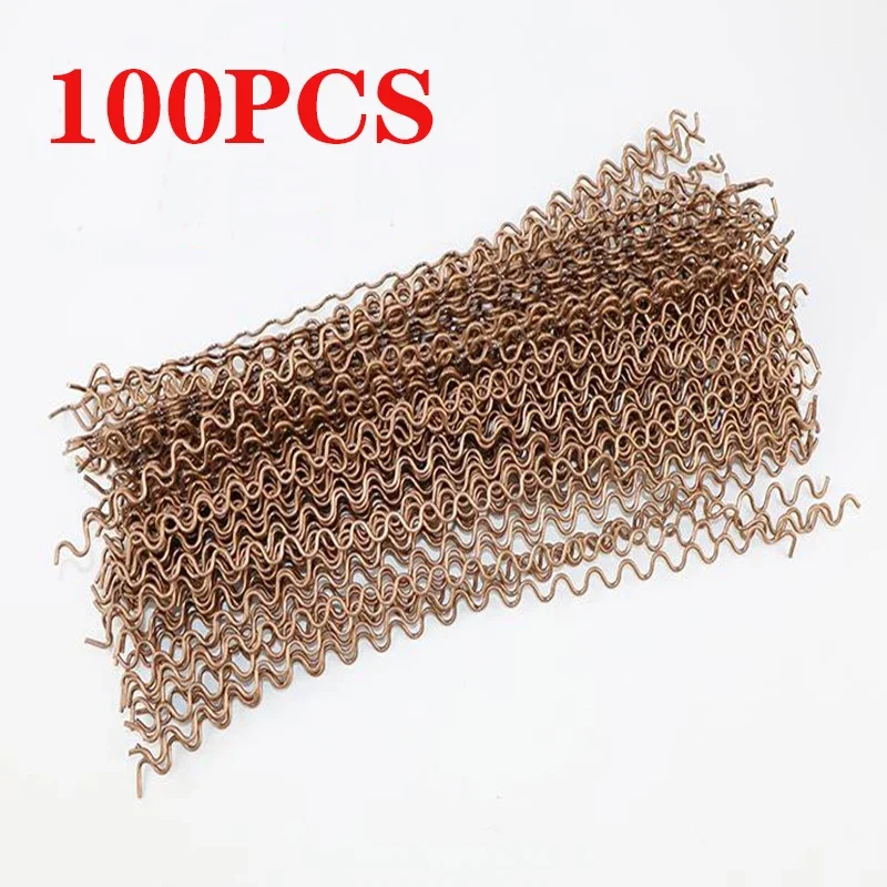 100Pcs Sheet Metal Depression Shaping Car Appearance Repair Machine Key Snake Shaped Wire Accessories Welding Pad Pull Ring