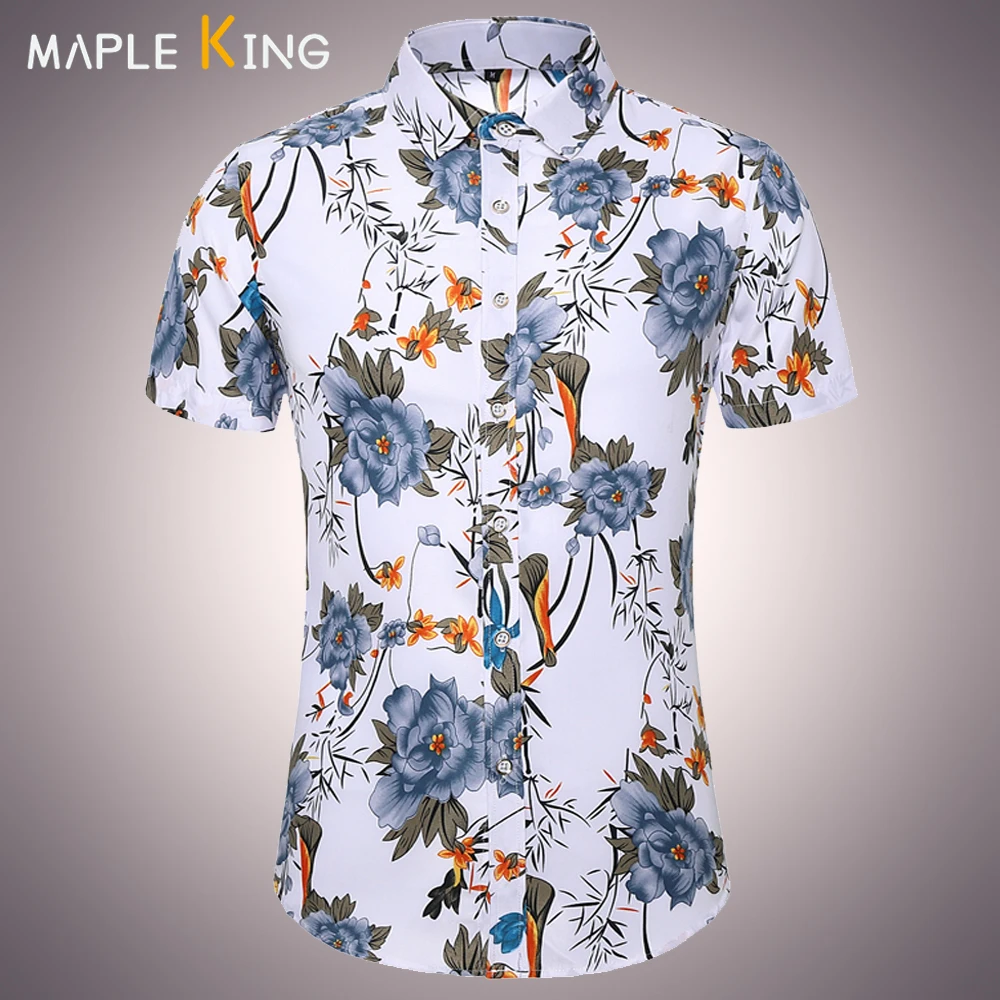 

Summer Clothing Mens Blusa Elegante Button Up Shirt Vintage Floral Print Holiday Vacation Hawaiian Shirt Men Blouse Streetwear