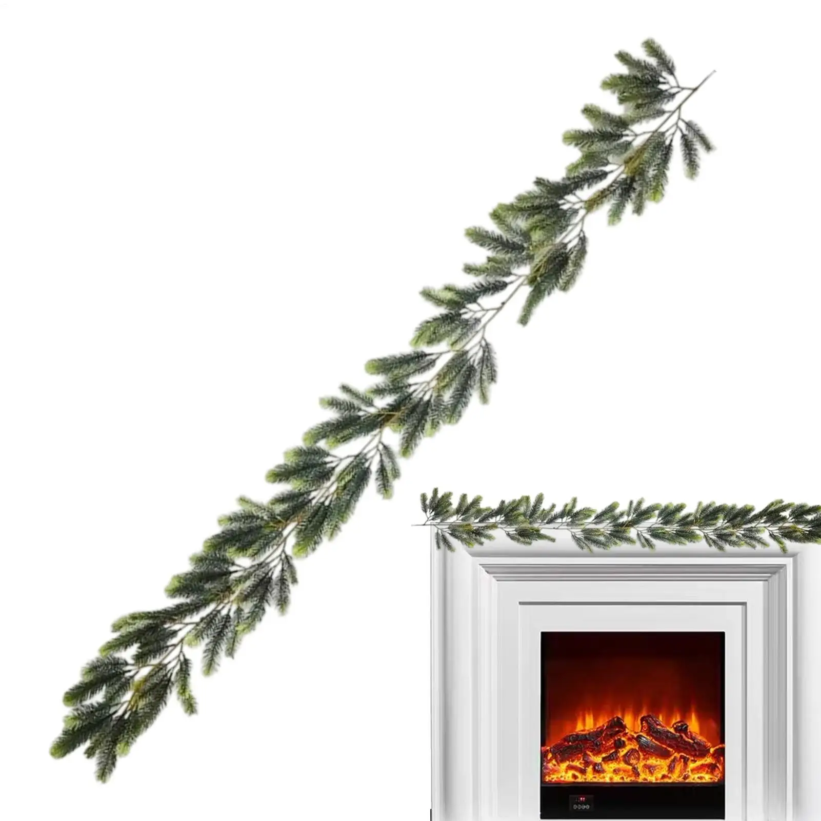 

Искусственные сосновые ветки 78,74 дюйма, реалистичные искусственные кедровые украшения, ветки рождественской елки для дома, патио, гостиной, открытого сада