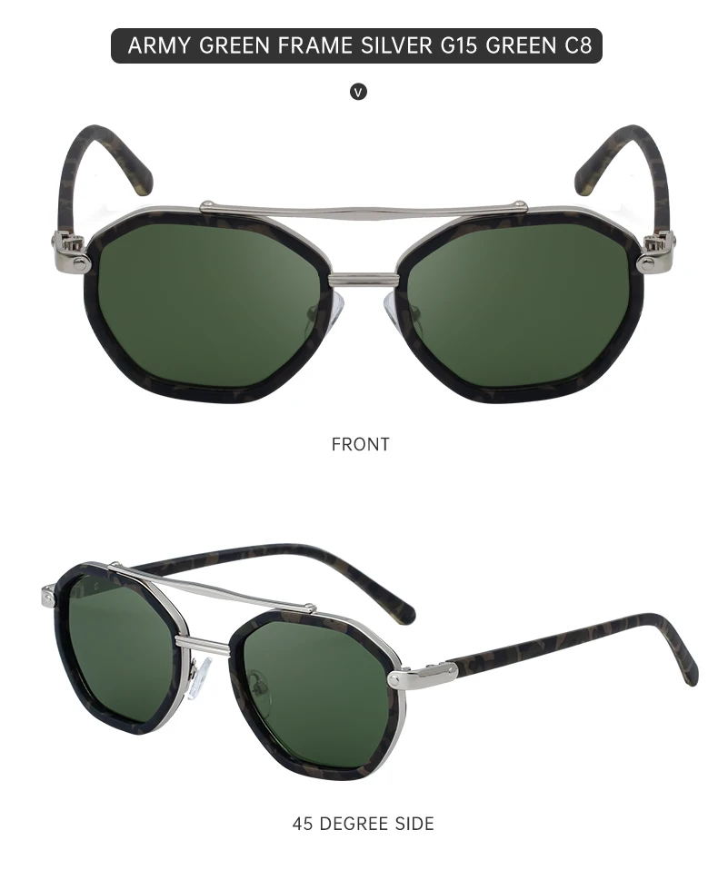 Steampunk Octagon Quadratische Sonnenbrille Männer 2026 Luxus Marke Vintage Punk Metall Polygon Sonnenbrille Für Männliche Klassische Shades UV400 – Detail 17